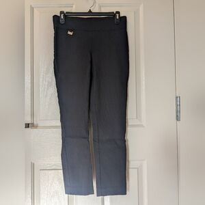 Black Pinstripe Dress Work Pants, Size 6
